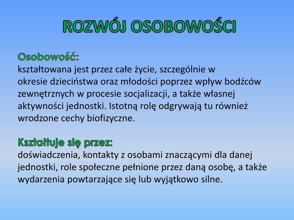 rozwój osobowości