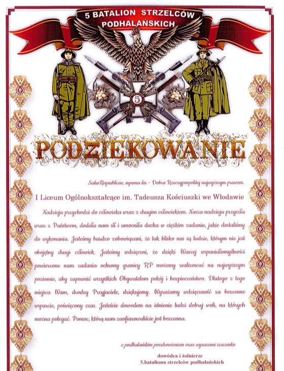 podziękowanie